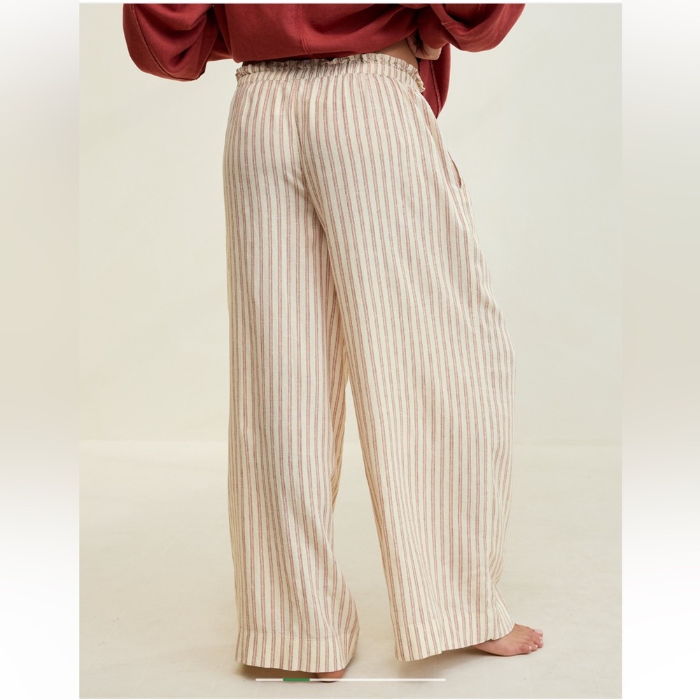 Aerie Linen Blend Trousers Size Medium Oversized - Picture 7 of 9
